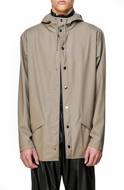 Shop Rains Lightweight Hooded Rain Jacket In Taupe