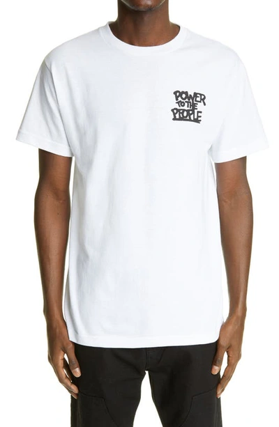 Shop Adeshola Makinde Power To The People Cotton Graphic Tee In White