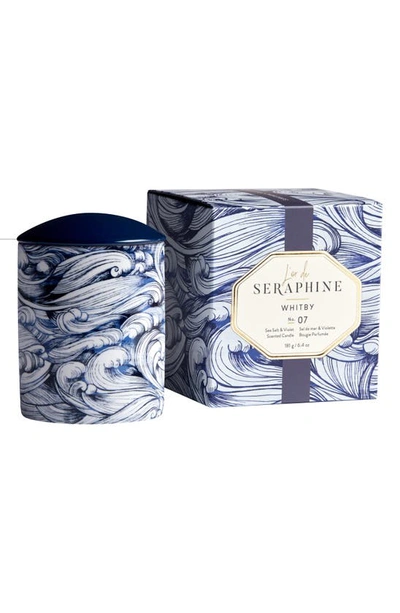 Shop L'or De Seraphine Whitby Small Ceramic Jar Candle In Sea Salt / Violet