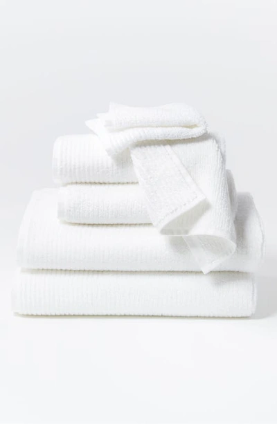 Shop Coyuchi Temescal Organic Cotton Ribbed Bath Essentials In Alpine White