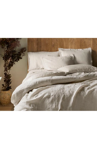 Shop Coyuchi Relaxed Organic Linen Duvet Cover In Natural Chambray