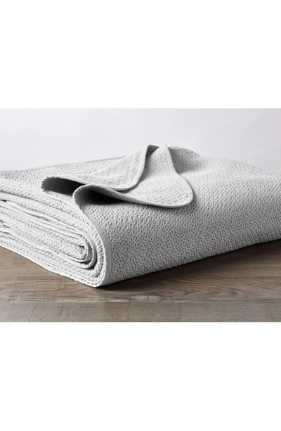 Shop Coyuchi Honeycomb Organic Cotton Blanket In Pewter