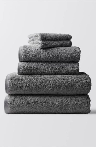 Shop Coyuchi Cloud Loom™ Organic Cotton Bath Essentials In Slate