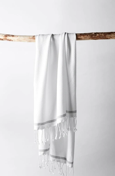 Shop Coyuchi Mediterranean Organic Cotton Bath Essentials In Alpine White W/slate