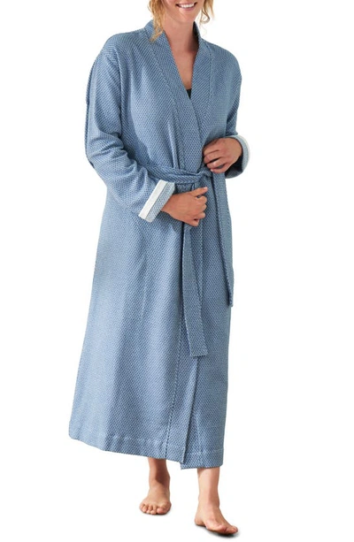 Shop Coyuchi Gender Inclusive Mediterranean Organic Cotton Robe In Lake