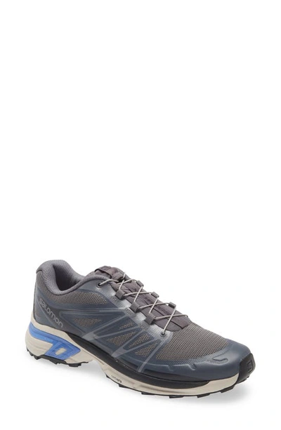 Shop Salomon Xt Wings 2 Advanced Trail Shoe In Quiet Shade/ Silver/ Blue
