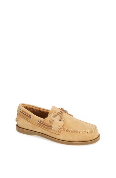 Shop Sperry Kids' Authentic Original Boat Shoe In Sahara Leather