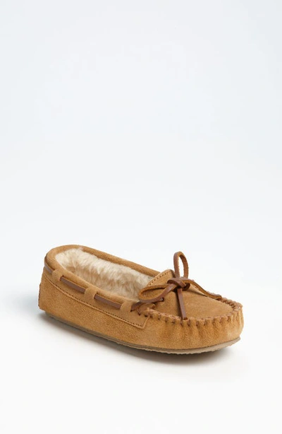Minnetonka Cassie Faux Fur Slipper In Cinnamon Brown