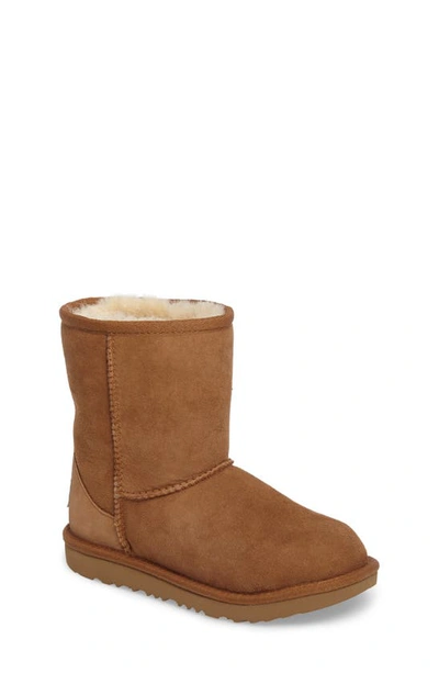 Shop Ugg (r) Kids' Classic Short Ii Water Resistant Genuine Shearling Boot In Chestnut Brown