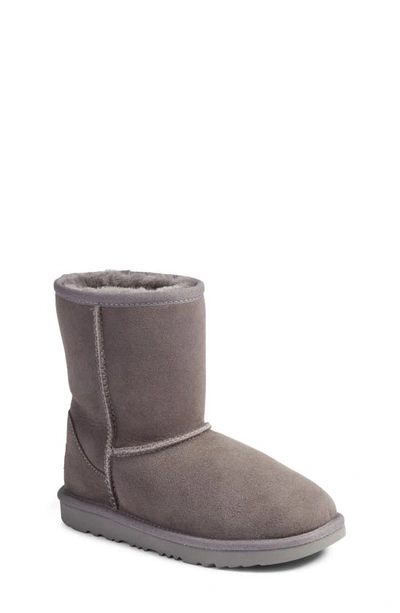 Shop Ugg (r) Kids' Classic Short Ii Water Resistant Genuine Shearling Boot In Grey