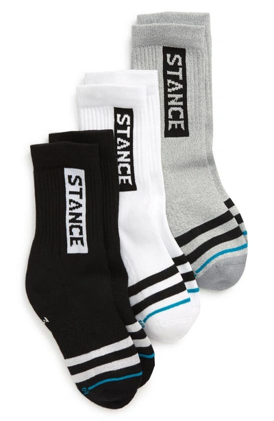 Shop Stance Assorted 3-pack Athletic Socks In Black/ Grey/ White