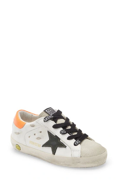 Shop Golden Goose Super-star Sneaker In White/ Ice/ Army Green/ Orange