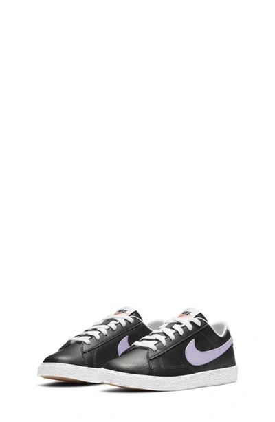 Shop Nike Kids' Blazer Low Sneaker In Off Noir/ Black/ Camellia