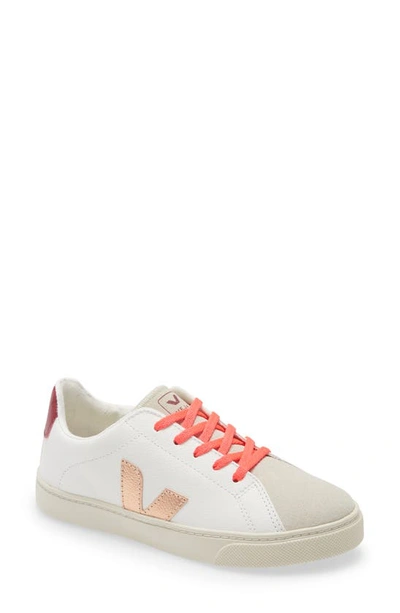 Shop Veja Esplar Lace-up Sneaker In Extra White/ Venus Rose