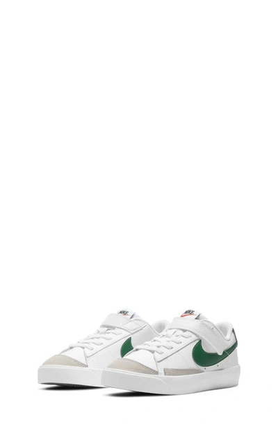 Shop Nike Kids' Blazer Low '77 Low Top Sneaker In White/ Pine Green/ White