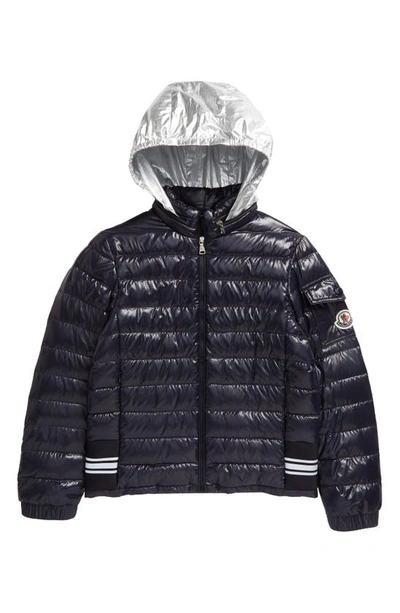 Shop Moncler Kids' Anatolios Laque Quilted Down Jacket In Navy