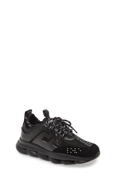 Shop Versace Kids' Chain Reaction Sneaker In Black