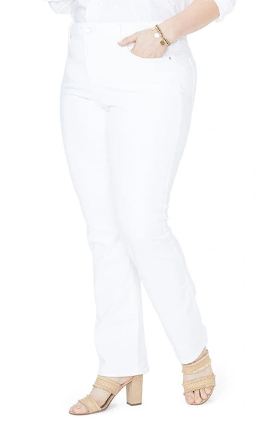 Shop Nydj Marilyn High Rise Stretch Straight Leg Jeans In Optic White