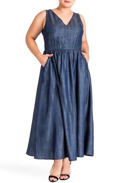 Shop Standards & Practices Nimah Maxi Dress In Dark Blue