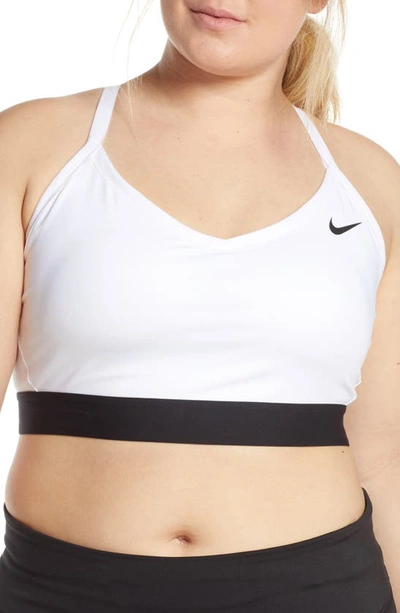 Shop Nike Indy Sports Bra In White/ Black/ Black