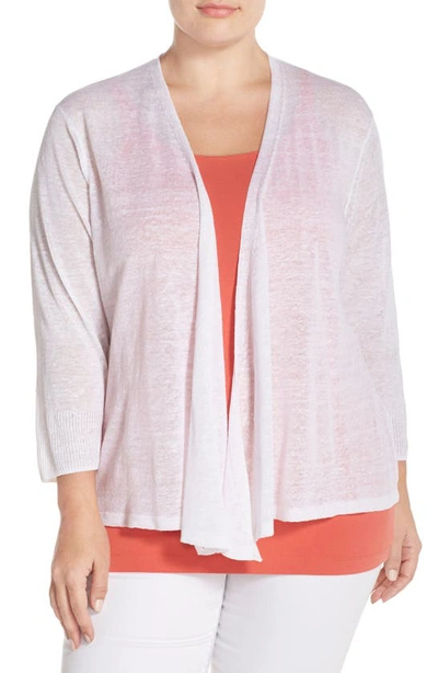 Shop Nic + Zoe '4-way' Three Quarter Sleeve Convertible Cardigan In Paper White