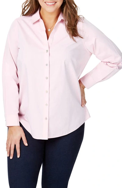 Shop Foxcroft Chrissy Non-iron Shirt In Chambray Pink