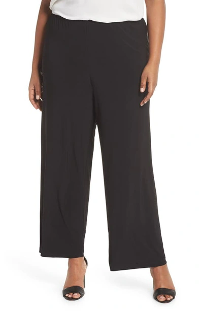 Shop Alex Evenings Matte Jersey Straight Leg Pants In Black