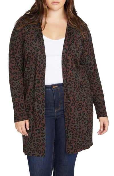 Shop Sanctuary Lenox Open Front Cardigan In Dark Leo Camo