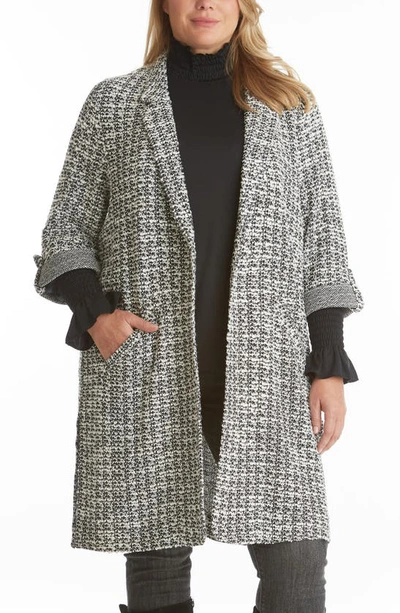 Shop Adyson Parker Tweed Knit Topper In Black/ White Combo