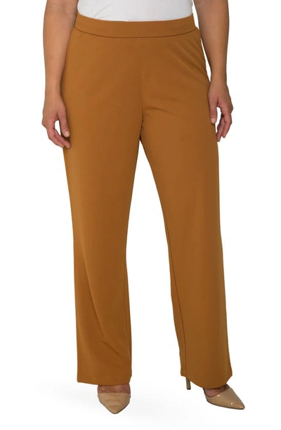 Standards & Practices High Waist Stretch Crepe Trousers In Dark Mustard
