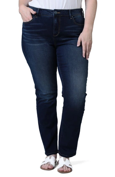 Slink Jeans High Waist Straight Leg Jeans In Blue