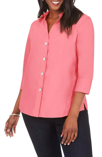 Shop Foxcroft Paige Button-up Shirt In Wild Rose