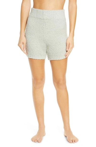 Shop Skims Cozy Knit Shorts In Aqua