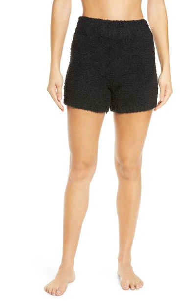 Skims Cozy Knit Boucle Soft Fuzzy High Waisted Shorts in Onyx Black Size S/M