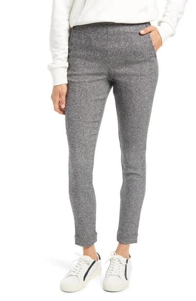 Hue Cuff Tweed Leggings In Grey