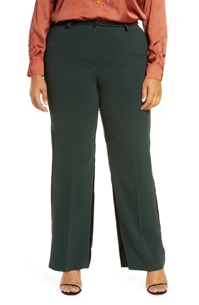 Shop Marina Rinaldi Ravenna High Waist Trousers In Dark Green