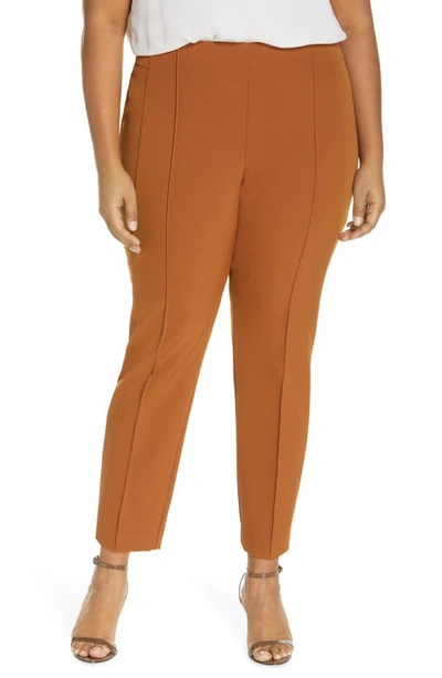 Shop Lafayette 148 Acclaimed Gramercy Stretch Pants In Cappuccino