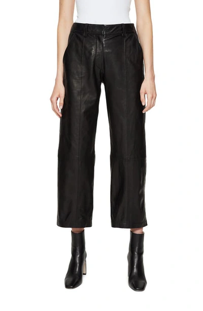Shop Anine Bing Leah Crop Leather Pants In Black