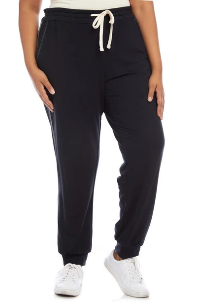 Shop Karen Kane Contrast Stitch Sweatpants In Black