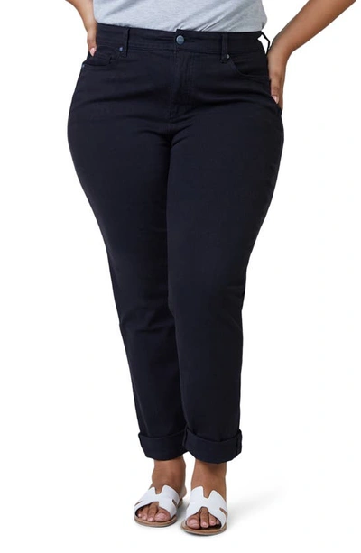 Shop Slink Jeans High Waist Boyfriend Jeans In Black