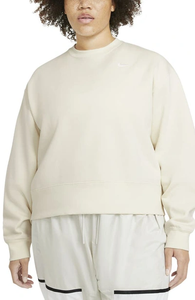 Shop Nike Sportswear Fleece Crewneck Sweatshirt In Coconut Milk/ White