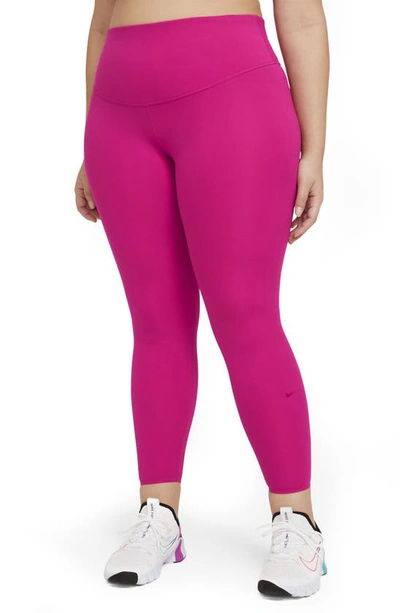 Shop Nike One Lux 7/8 Tights In Fireberry/ Clear