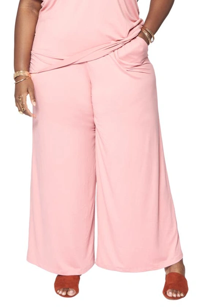 Shop Zelie For She Sedona Leisure Wide Leg Pants In Pink