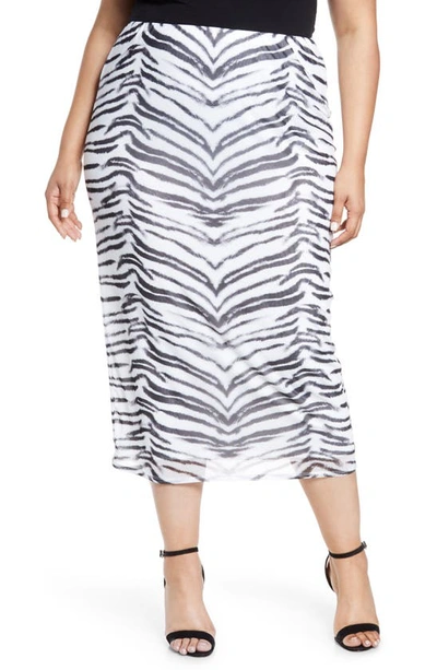 Shop Afrm Felix Power Mesh Skirt In Blanc Tiger