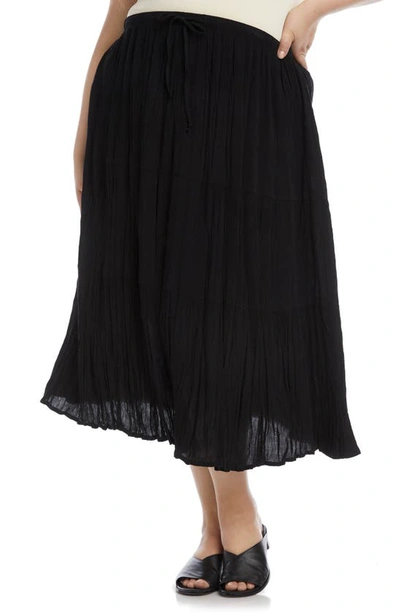 Shop Karen Kane Tiered Midi Skirt In Black