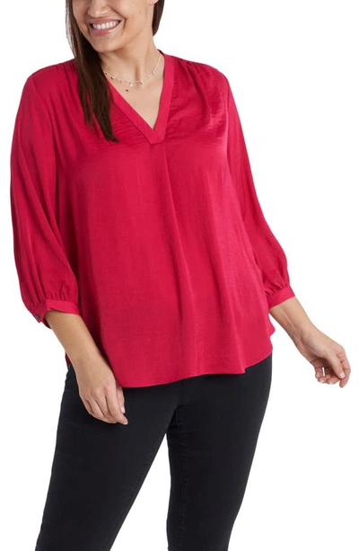Shop Vince Camuto Rumple Satin Blouse In Fresh Berry