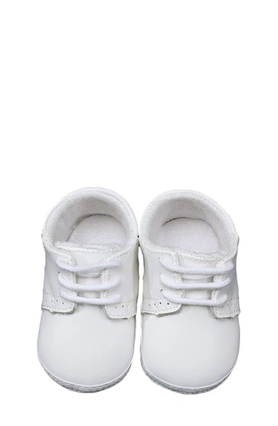 Little Things Mean A Lot Leather Crib Shoe In White
