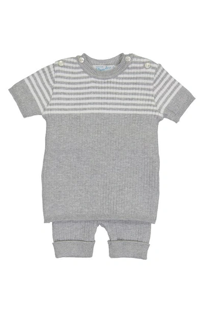 Shop Feltman Brothers Knit Sweater & Shorts Set In Heather Gray