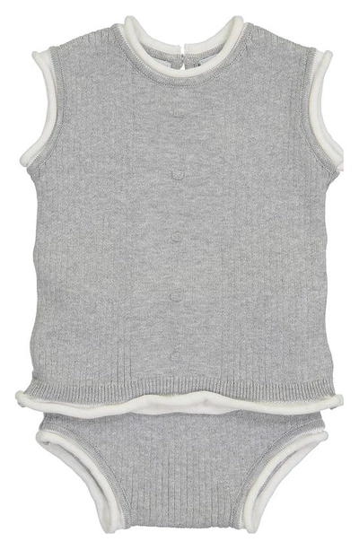 Shop Feltman Brothers Knit Sleeveless Top & Bloomers Set In Heather Grey