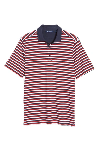 Shop Cutter & Buck Forge Drytec Stripe Performance Polo In Cardinal Red